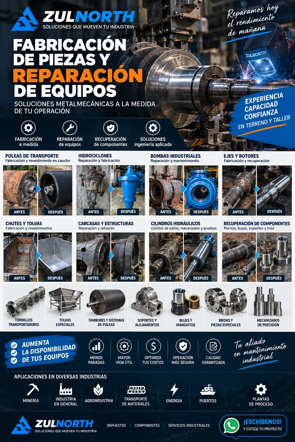 Afiche de fabricación y reparación de componentes Zulnorth